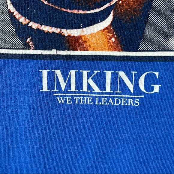 Imking Mens Large Blue Graphic Baseball I’m King Or Die We The Leaders Shirt - Picture 3 of 9
